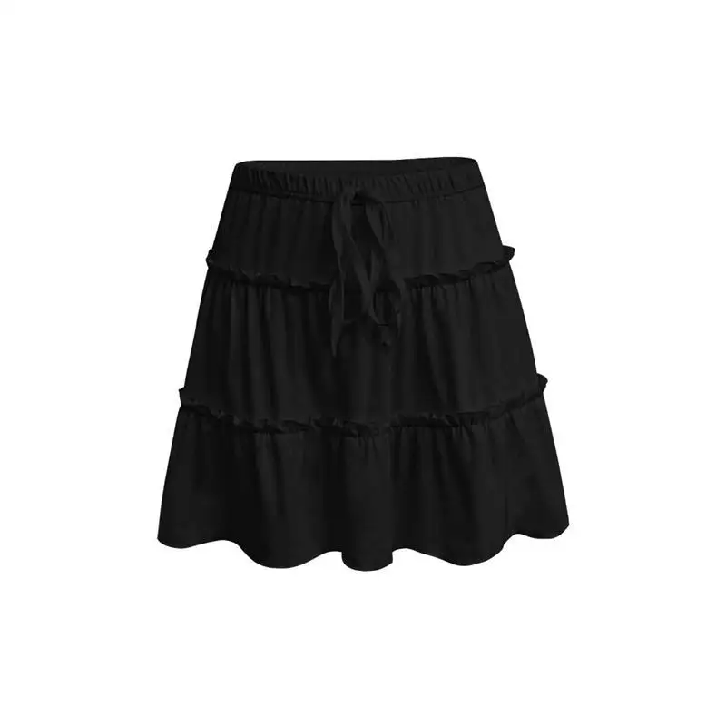 

Sweet Summer Cake Skirt Adjustable Tie-Ba Fake Two-Piece Anti-Light Semi-Body Skirt Women's Faion Autumn Seven-Sve