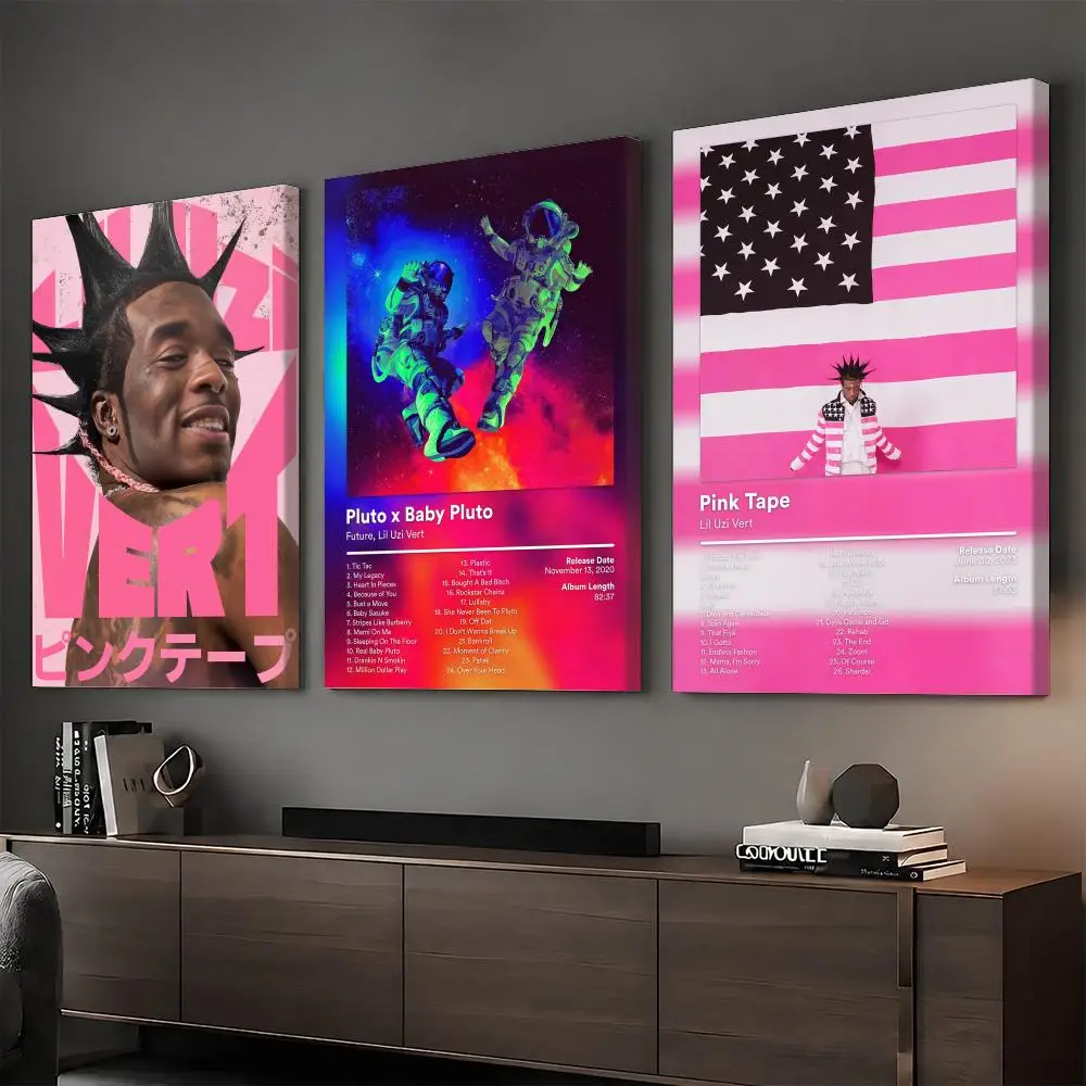 Lil Uzi V-Vert Album Singer Rapper Painting Calligraphy HD Modern Style Inner Frame Canvas Bedroom Room Hallway Wall Art Decor