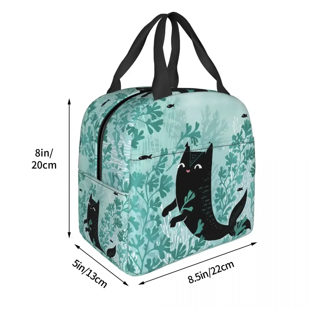 Undersea Cat Fish Portable Lunch Bag Ice Cooler Pack Insulation Picnic Food Storage Bags