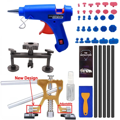 Nuevas herramientas de reparación de abolladuras de coche ajustables, Kit de eliminación de abolladuras de coche, Kit de reparación de abolladuras sin pintura para vehículo