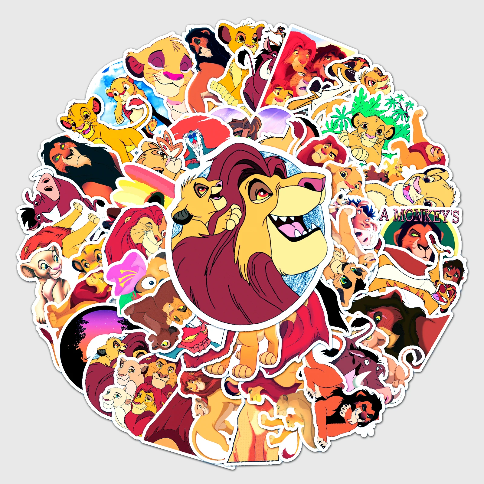 

10/30/50PCS Disney Animated Movie The Lion King Sticker Children's Toy Gifts for Water Cup Scooter Waterproof Decals Graffiti