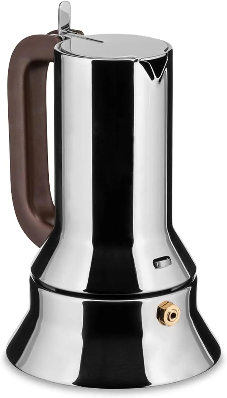 9090/1 - Design Stovetop Espresso Coffee Maker, 18/10 Stainless Steel, Mirror Polished, 1 cup