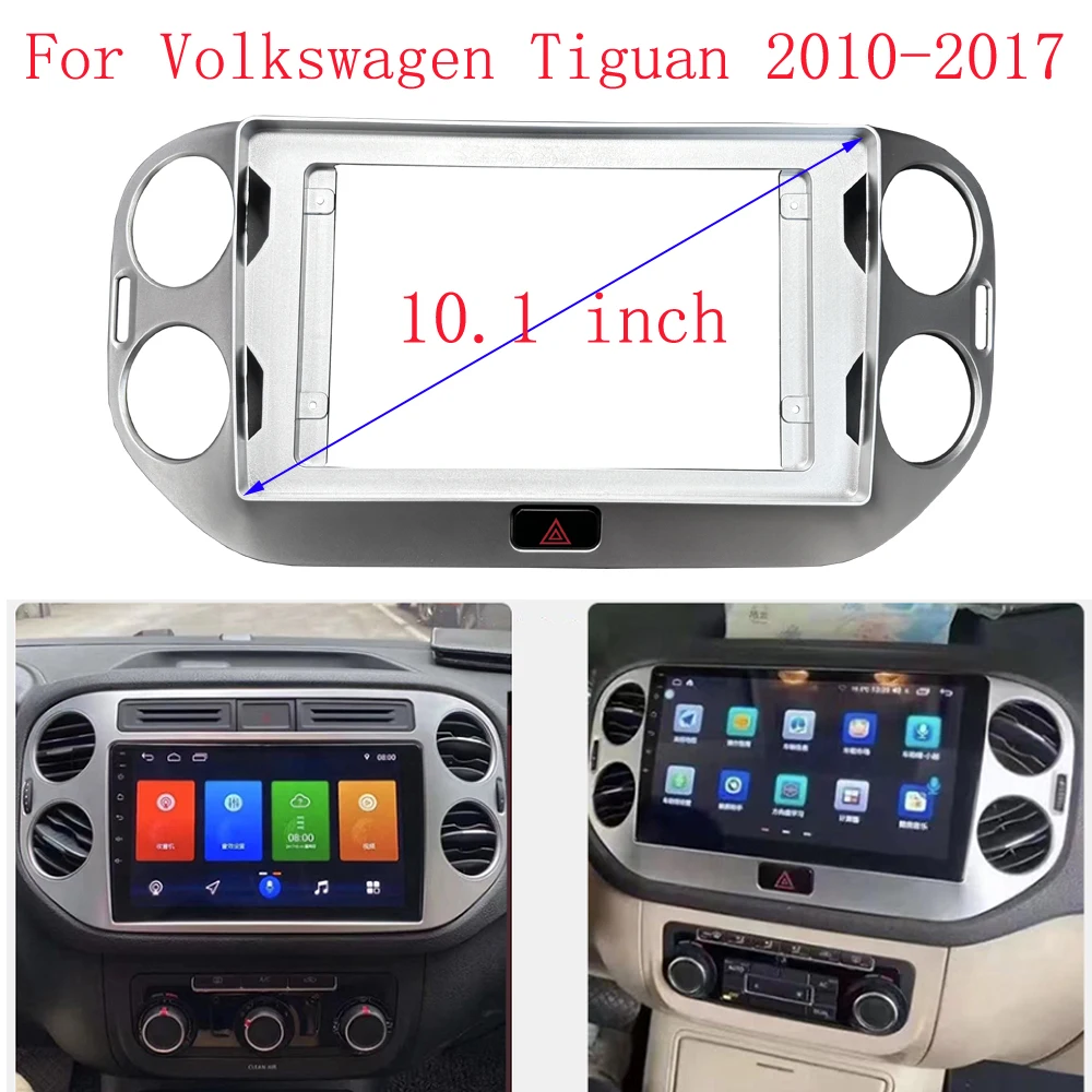 10 Inch Car Frame Fascia Adapter Canbus Box Decoder For Volkswagen Tiguan 2010-2017 Android Radio Dash Fitting Panel Kit