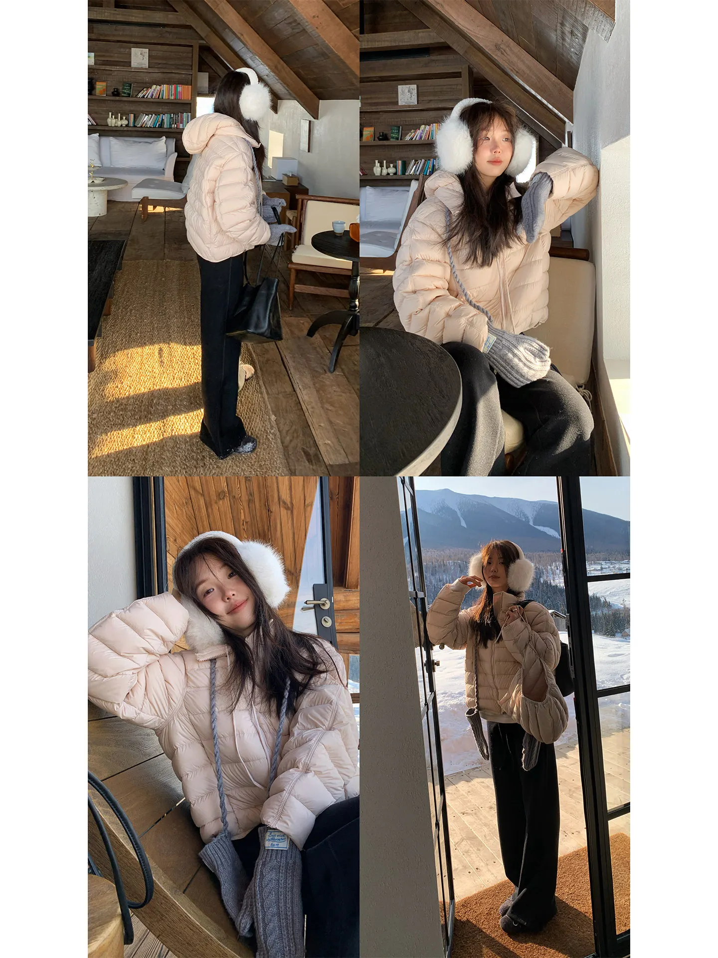 

Women's ort Hooded down Jaet 90% White Du Feather Lightweight Versatile Korean Sle Commute Windbreaker Coat