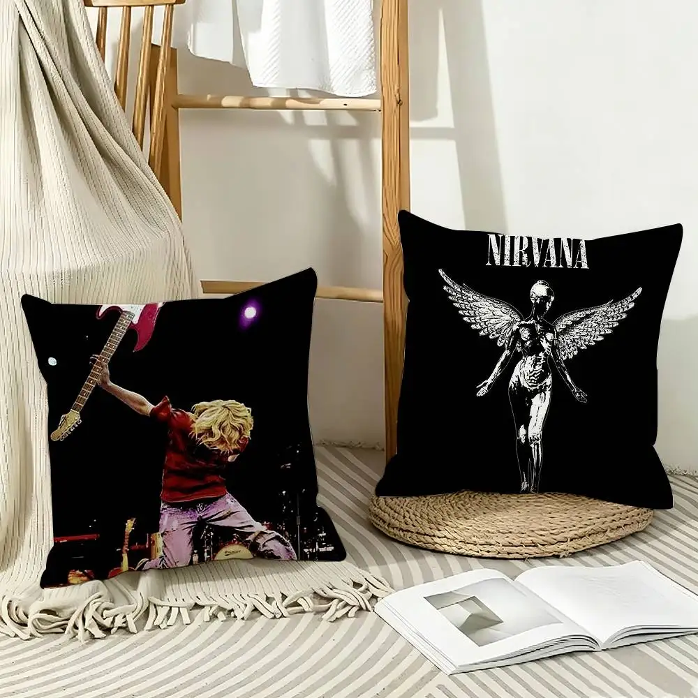 Seattle Grunge N-Nirvana Pillow Case Pattern Printed Pillowcase For Living Room Sofa Cushion Cover