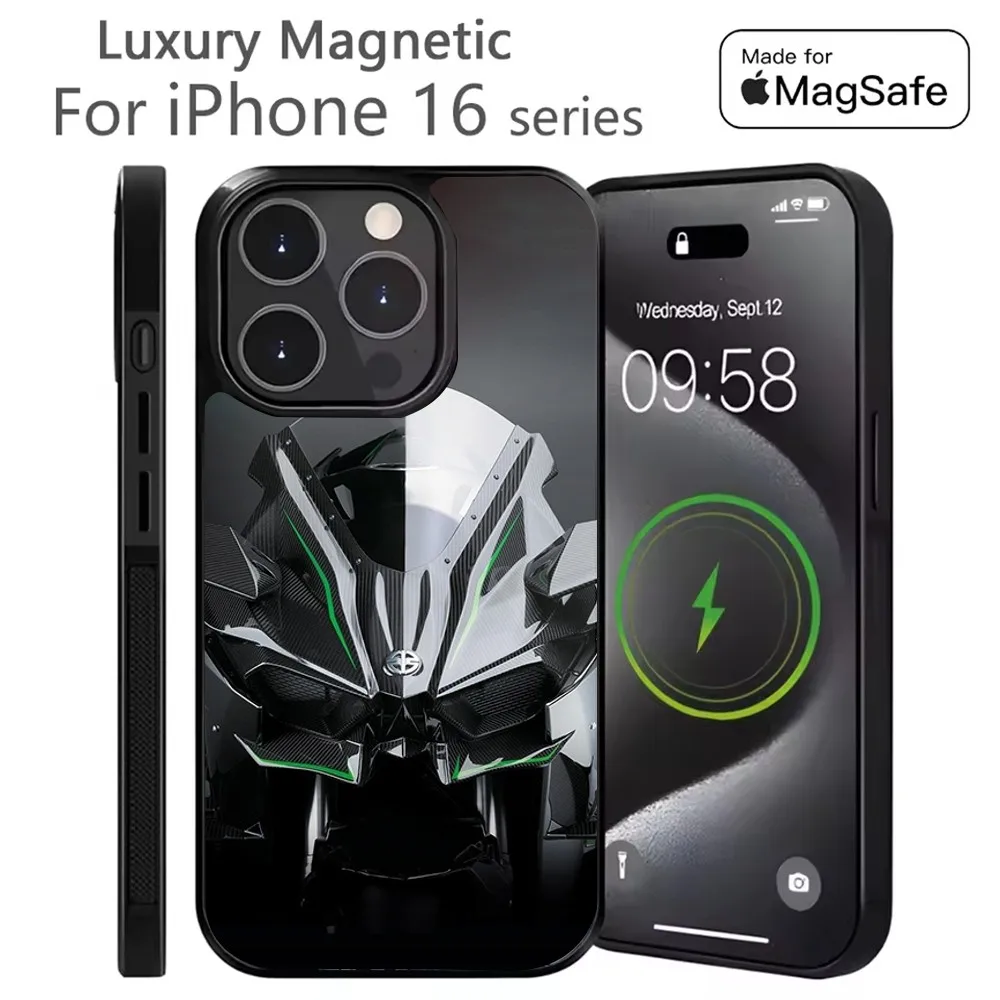 Cool Motorcycle H2R K-Kawasakies-S Phone Case For iPhone 16,15,14,13,12,11,Plus,Pro,Max Mini Magsafe Magnetic Wireless Charging