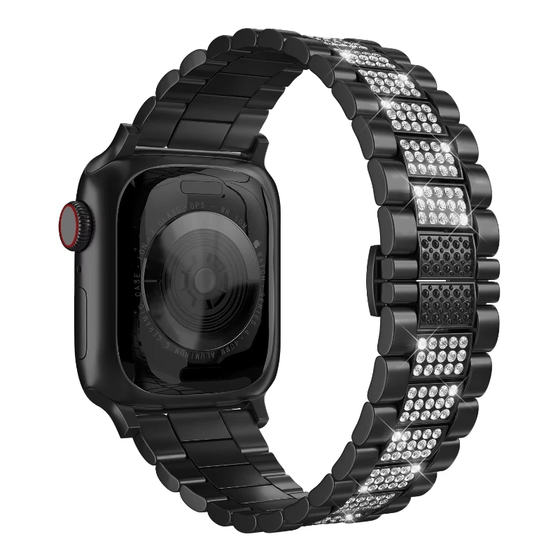 Metal Strap Compatible With Apple Watch 49mm 46mm 45mm 44mm 42mm 41mm 40mm Women Diamond For iWatch Ultra 10 9 8 7 6 5 4 SE band