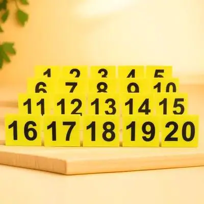 

20Pcs Acrylic V Shaped Number Markers Double Sided Reusable Restaurant Table Signs Evidence Markers for Parties Cafes Bars