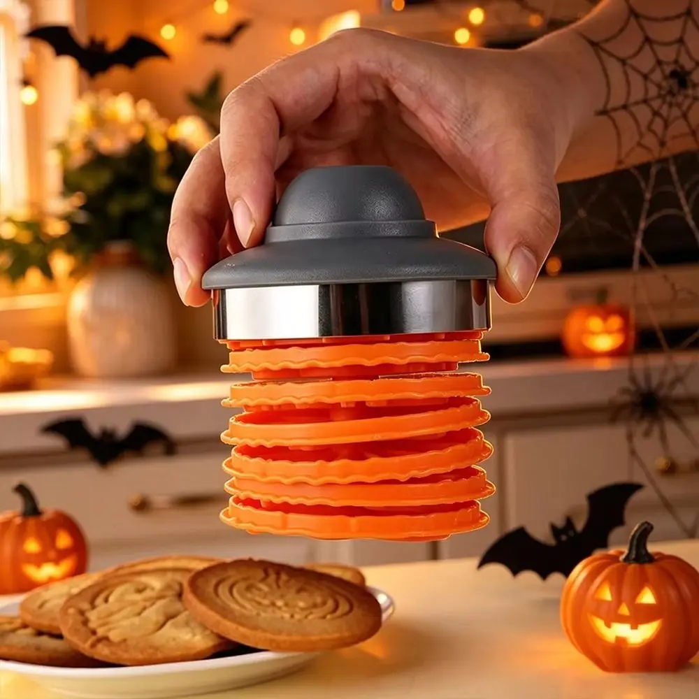 Creative Halloween Cookie Cutters Set 3D Embossing Detachable Magnetic Baking Gadgets Non-Stick Interchangeable
