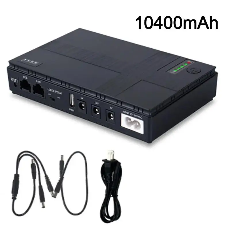 

Uninterruptible Power Supply For DC5V, 9V, 12V ,24V Mini UPS Battery Backup 10400mAh Capacity For Router Monitor Camera