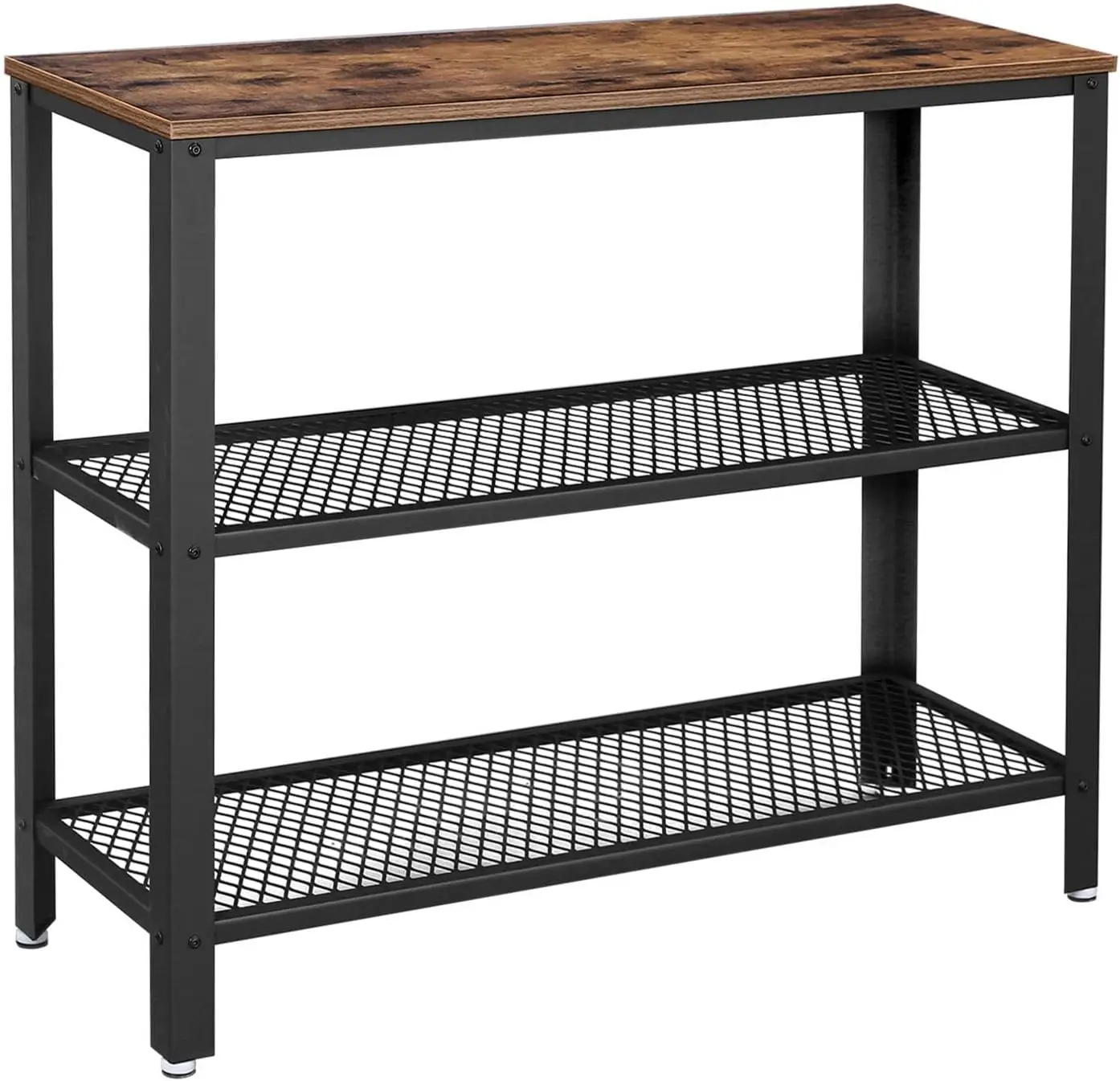 

40" Industrial Console Table, 3 Tier Entryway Table with Storage Shelf, Narrow Sofa Table for Living Room, Hallway Entrance Hall