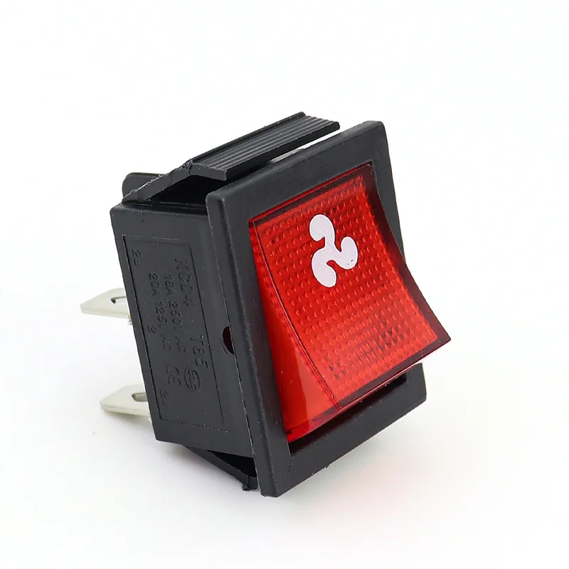 5PiecesKCD4Rocker Switch16AHigh Current Four-Leg Two-Position Rocker Switch31*25mmPower Switch Red Green Yellow