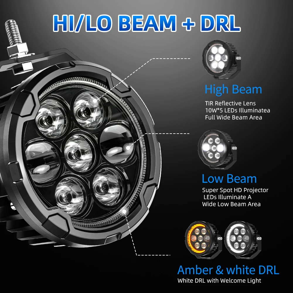 HL Motorcycle LED Driving Lights 4.5