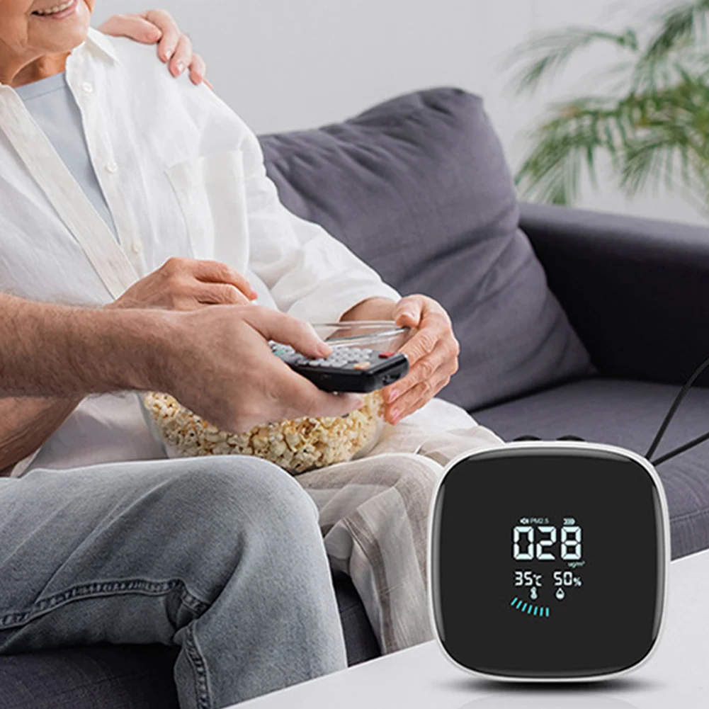 

AT02-Pm2.5 Detector Small LED Display With Strap Air Quality Monitor Multipurpose Home Humidity Tester For Bedrooms Living