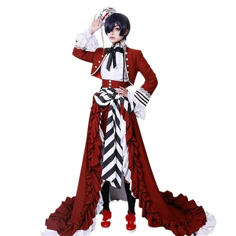 sisi 2233The black deacon of Wudu cosplay cartoon costume red teacup Charles young master Sebas cos suit anim