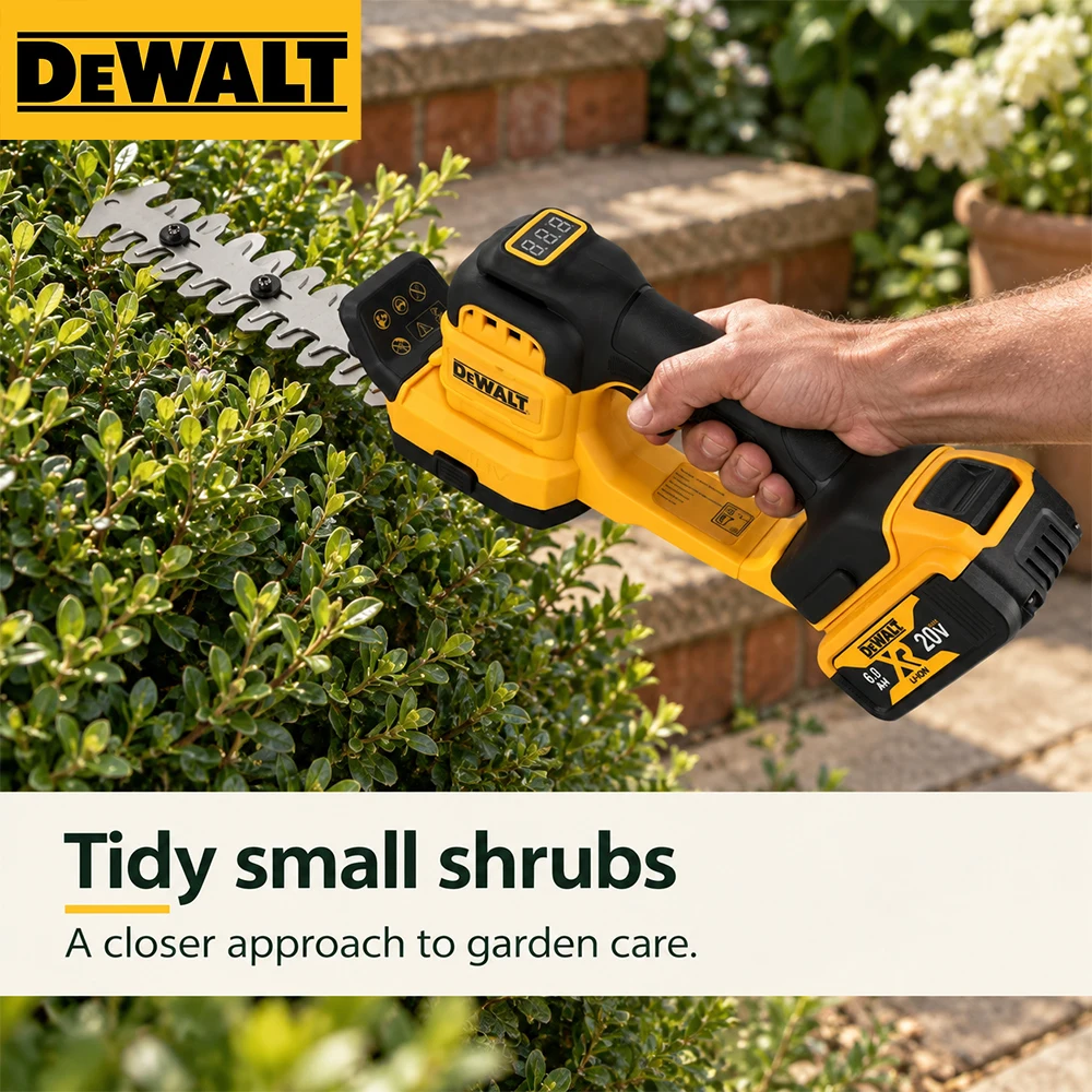 DEWALT DCMHT520N 18V Cordless Hedge Trimmer, 2-in-1 Garden Care Tool, Interchangeable Blades, Bare Unit