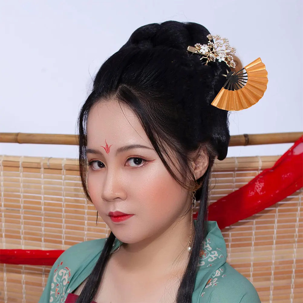 

Chinese Hair Vintage Fan Shaped Metal Accessories for Women Bun Hairstyles Long Hair Stick Pin Durable Elegant