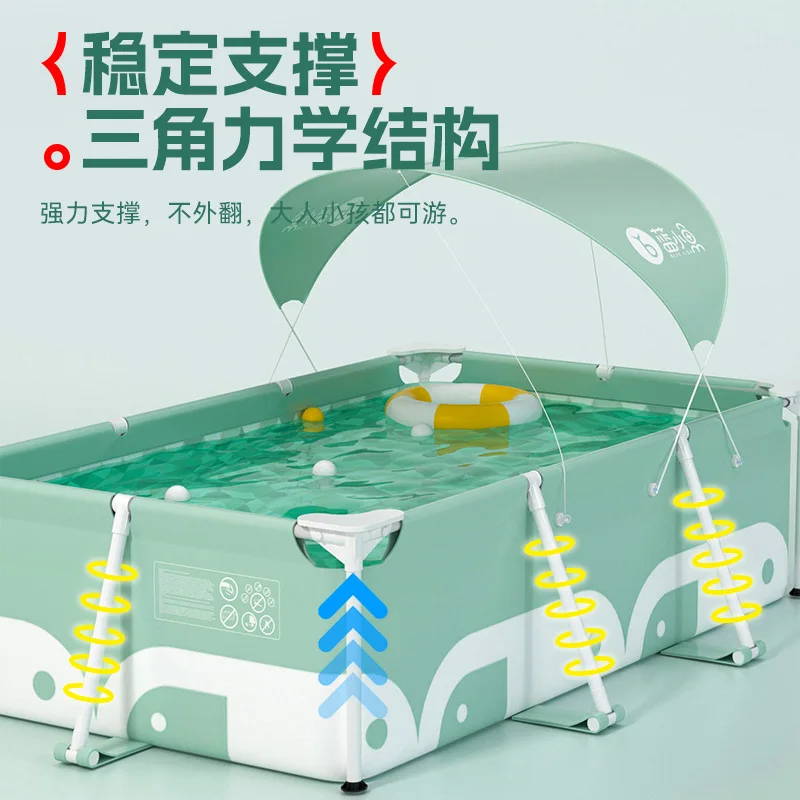 Piscina exterior con estructura grande: juego acuático para niños, móvil sin inflables para el hogar/patio