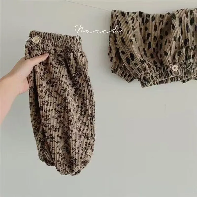 Pantalons décontractés pour enfants pour le printemps et l'automne, nouveaux Styles pour garçons et filles, sarouel en velours côtelé, pantalons lanterne pour filles, tendance