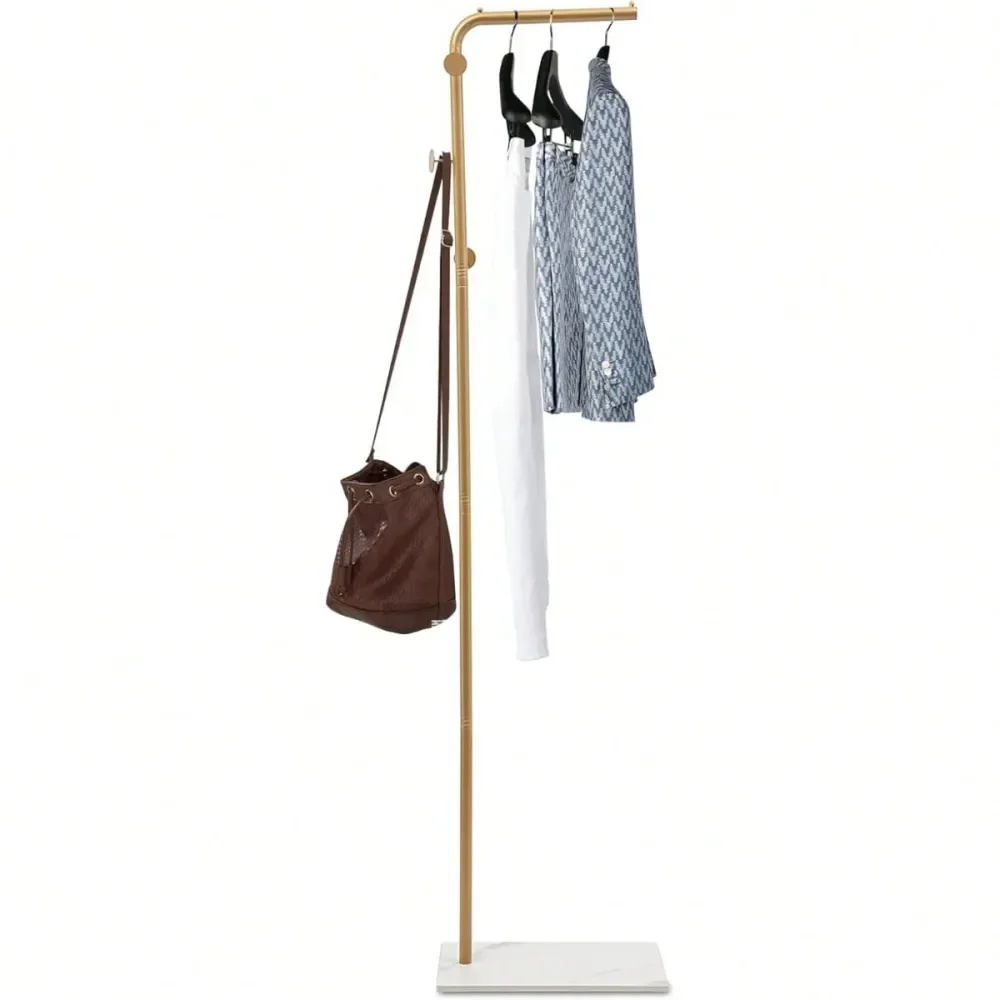 

LOYALHEARTDYBTG Gold Clothing Rack, Modern Coat Rack, Freestanding Gold Coat Garment Rack For Entryway Hallway Office Or Bedroo