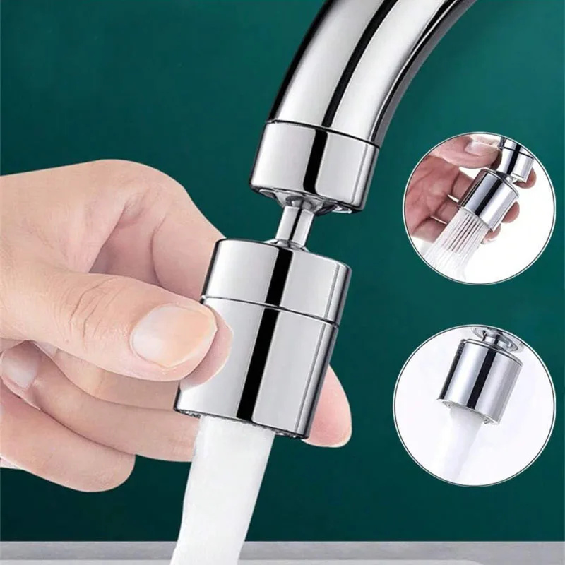 2 Mode Adjustable Kitchen Faucet Aerator 360° Rotary Splashback Sink Tap Nozzle Bubbler Pressurized Water Filter Diffuser