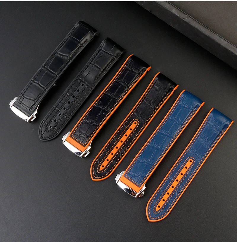 男性用ラバーウォッチバンド、耐衝撃性クラスプストラップ、シリコンウォッチアクセサリー、ega、Philoserter、oyster、omega、Ocean