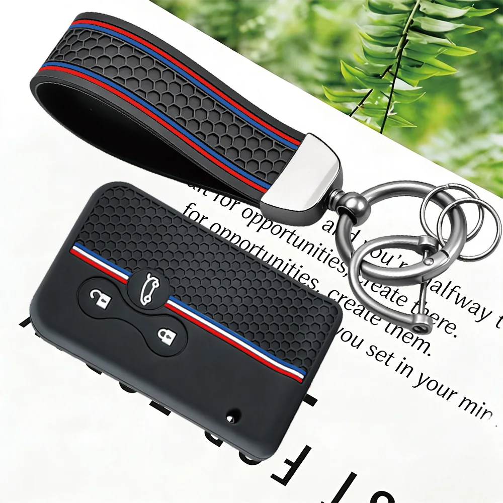 New Hot Silicone Key Holder Keychain For Renault Scenic Clio Logan Megane 2 3 Koleos 3 Button Car Key Cover Case