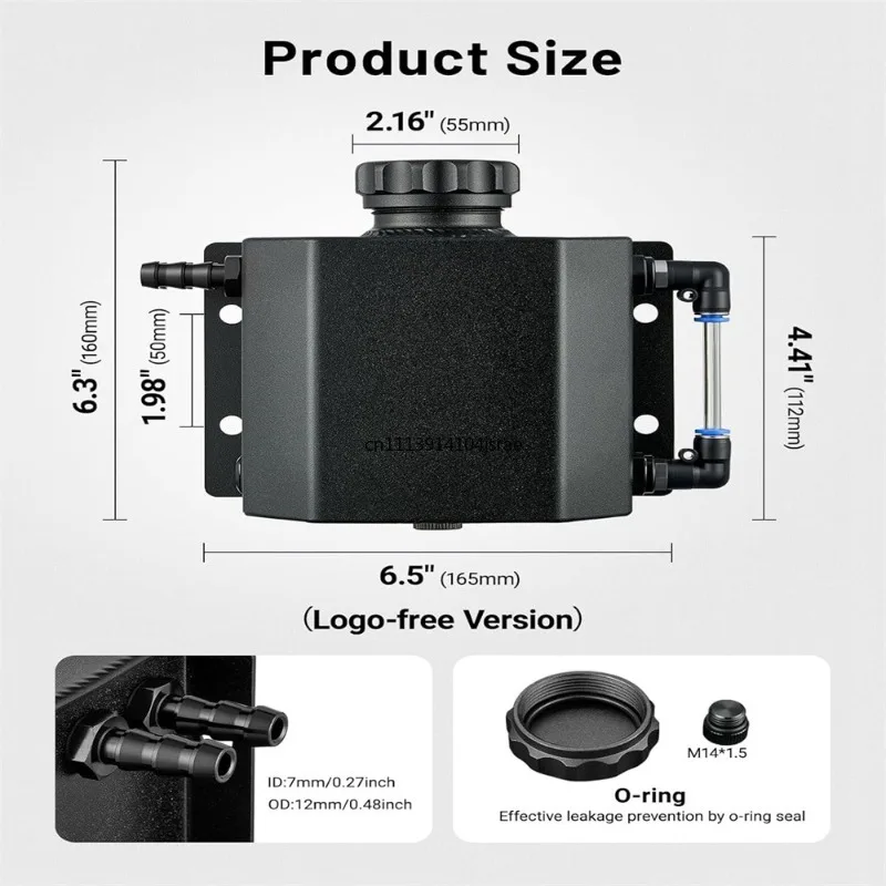 Universal Car Square Ventilated Oil Catch CanTank1L 2L,AutomotiveModifiedOilReservoirBottleAutoTuningAccessoriesforMostVehicles