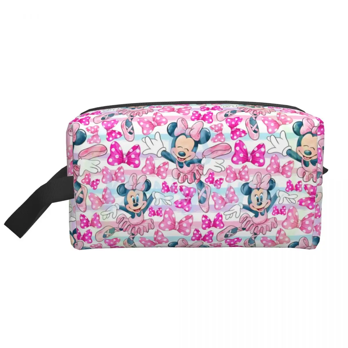 Custom Minnie Mickey Mouse Travel Cosmetic Bag Women Makeup Toiletry Organizer Lady Beauty Storage Dopp Kit