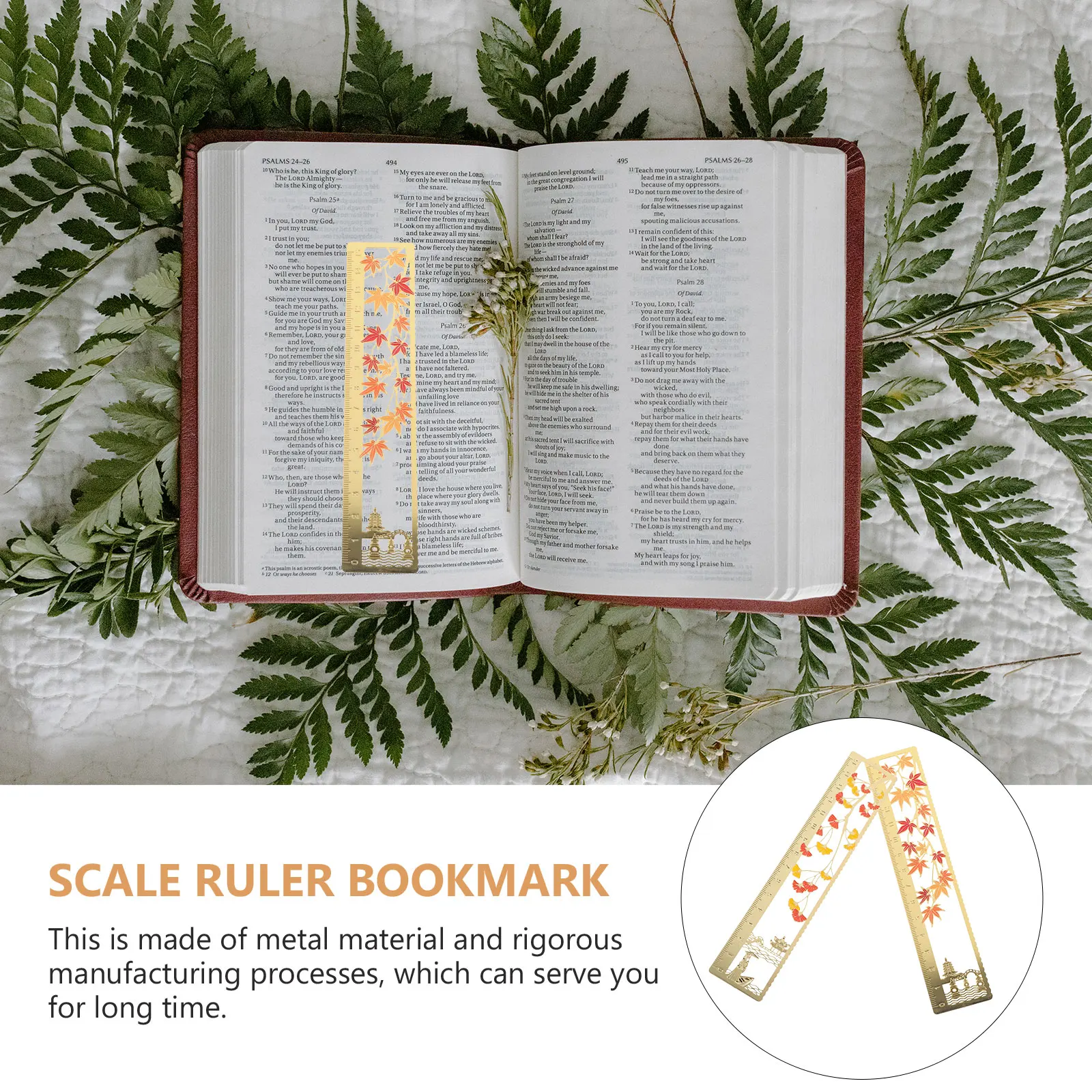 

2 Pcs Chinese Style Bookmark Decorative Scale Ruler Bookmarks Metal Marker Vintage