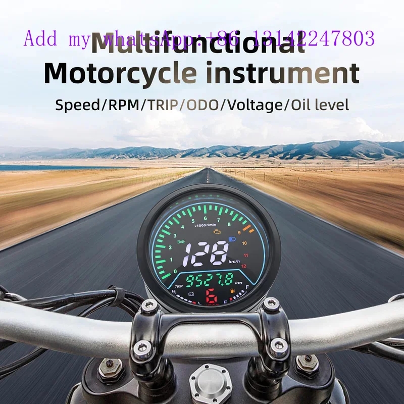 

12 В мотоциклетный спидометр оборотов в минуту с ЖК-дисплеем, индикатор масляной передачи, датчик уровня топлива для Racer