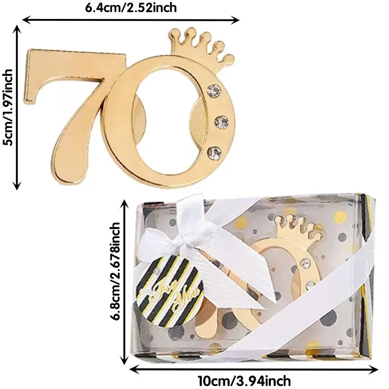 10PCS Number 70 Shape Bottle Opener Souvenirs 70th Birthday Party Gifts for Guests Souvenirs Bottle Opener Package Bottle Opener
