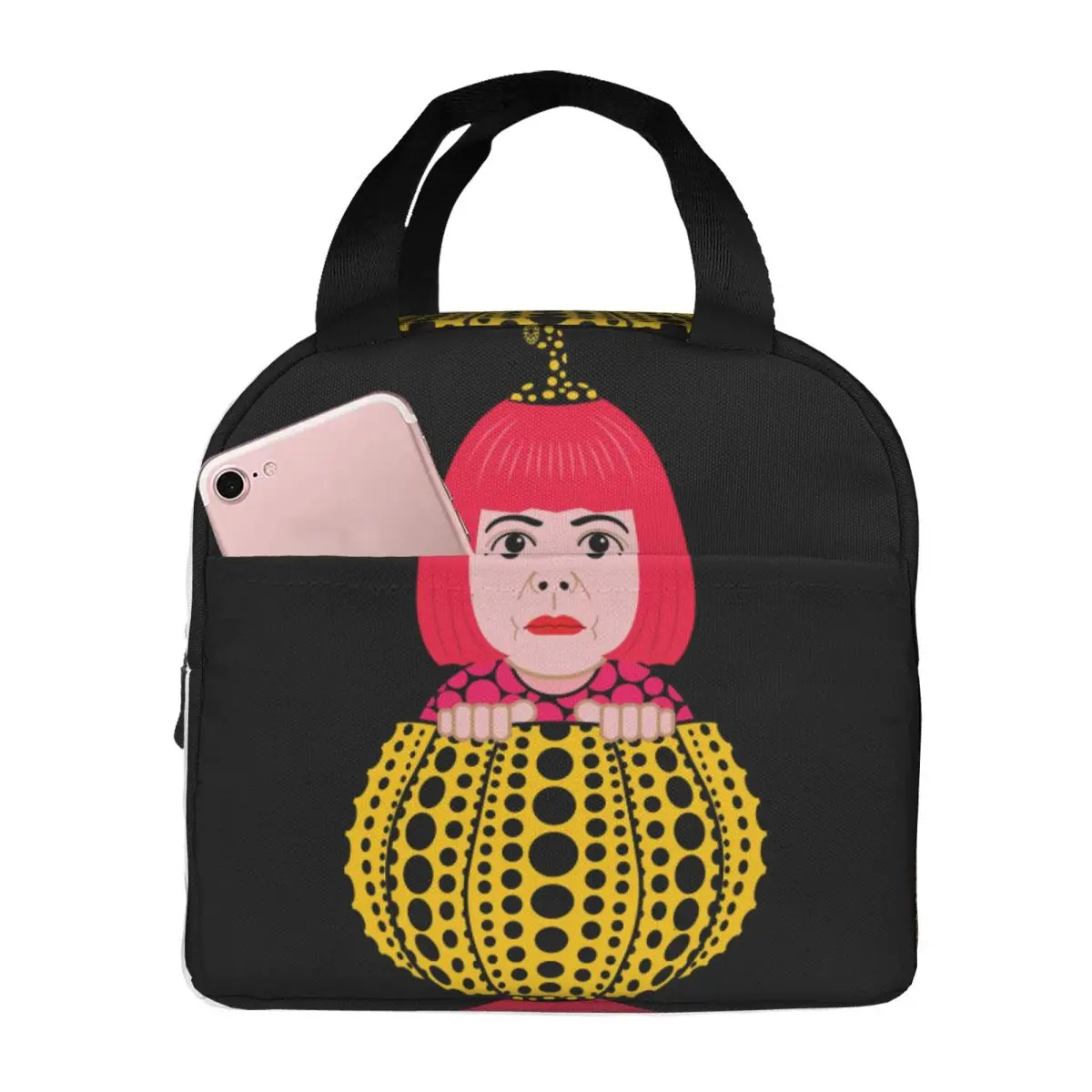 Japanese Pop Art Yayoi Kusama Insulated Lunch Bags for Work School Resuable Cooler Thermal Bento Box