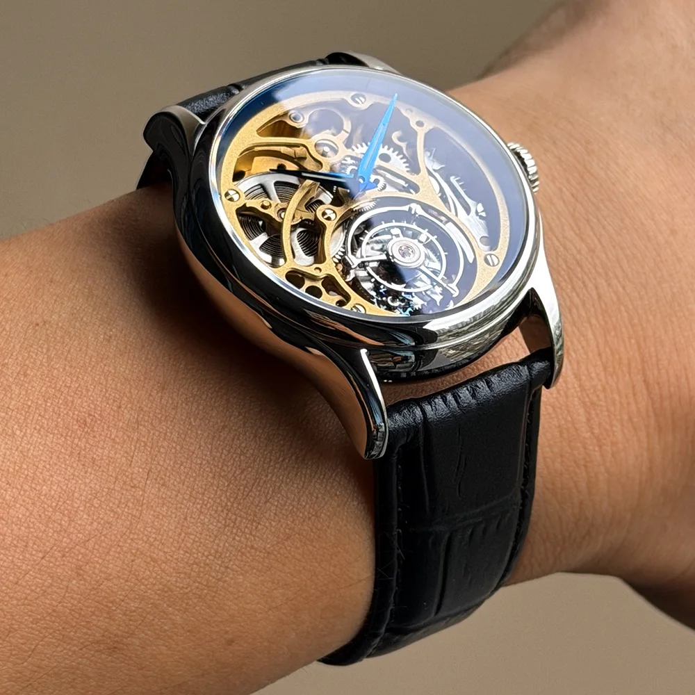 Merkur Skeleton Tourbillon Watch Men's Sapphire Watch For Men Business Mechanical Luxury Waterproof Watch Relogio Masculino 42mm