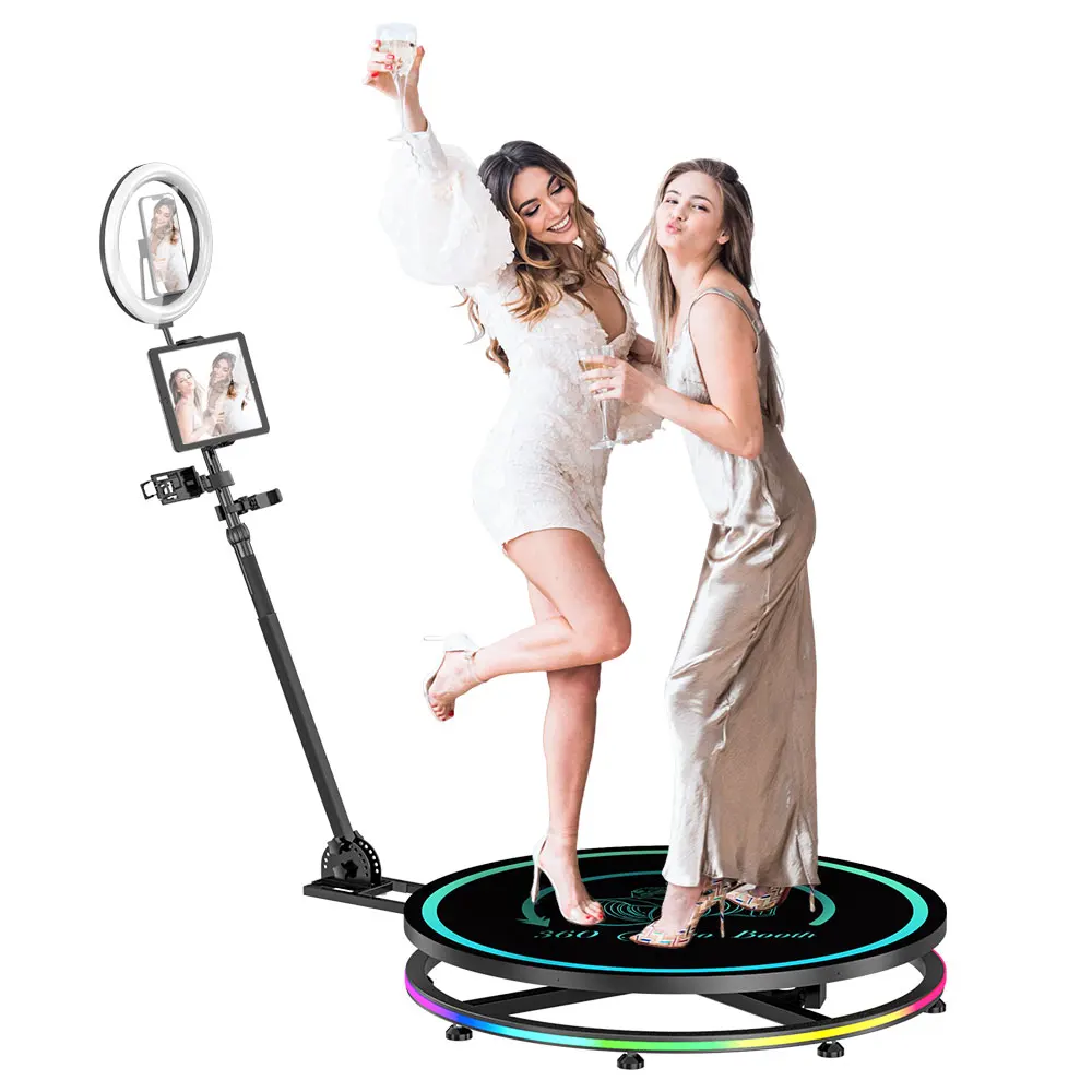 Hot Sale Portable 360 Spin Photo Booth For Wedding And Family Parties Automatic Video PhotoBooth 57/68/80/100 Cm CD Model