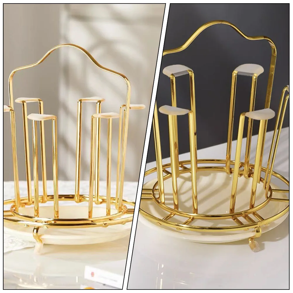 

Sturdy Iron Cup Holder Household Cup Rack Rustproof Mug Bracket Kitchen Accessory Ventilated Hollow Design Coffee Mug Holder