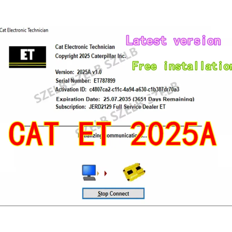 

For Cat ET 2025A CAT ET 2019C + Key Electronic Technician Diagnostic Software+Free installation