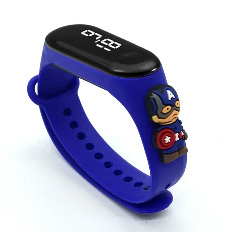 Disney Digital Watch Stitch Mickey Mouse Anime Figure Spiderman Children Watch Sport Touch Electronic LED Waterproof Watchs Gift