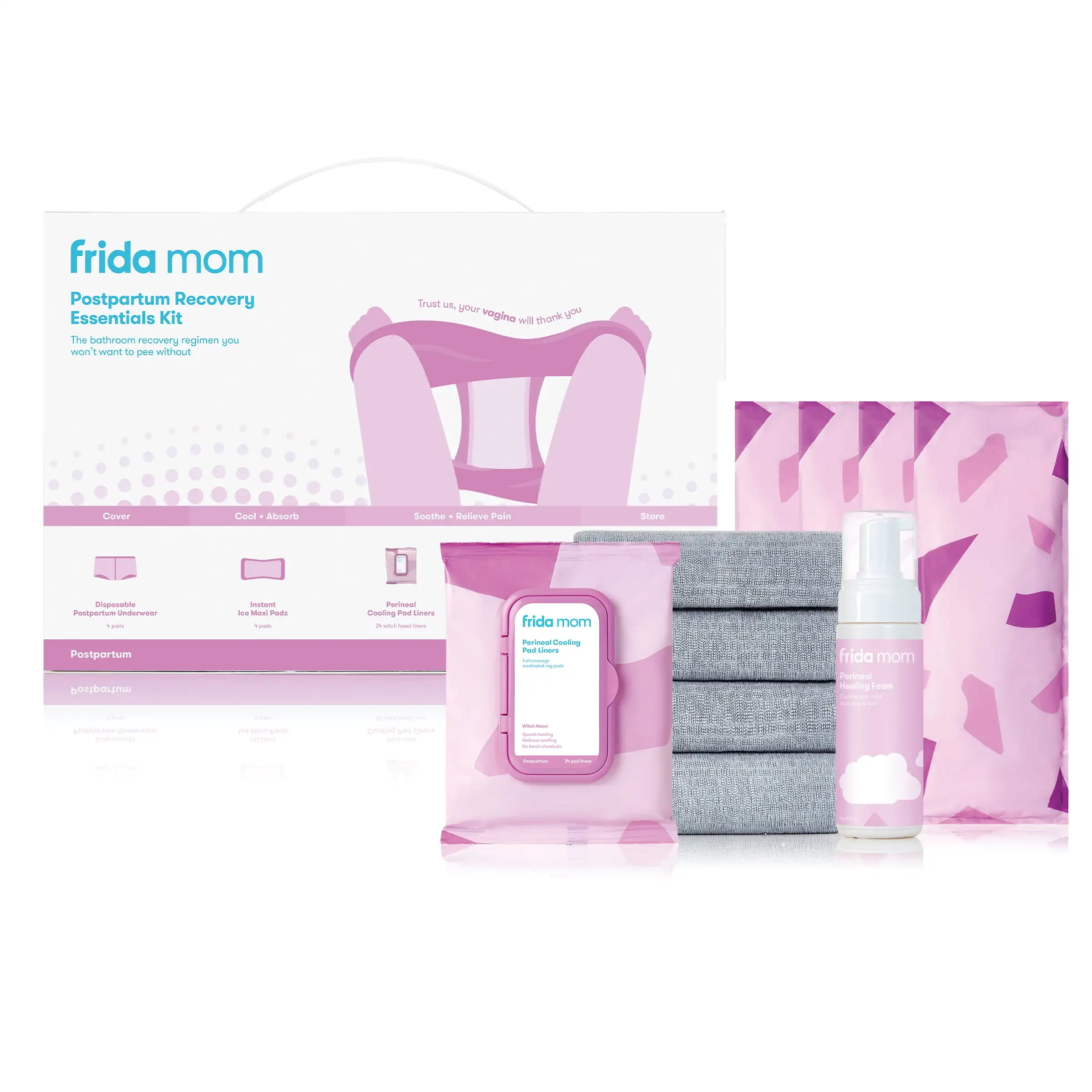 

Postpartum Recovery Essentials with Pads & Disposable Underwear, 4 Count Gift Set, One Size