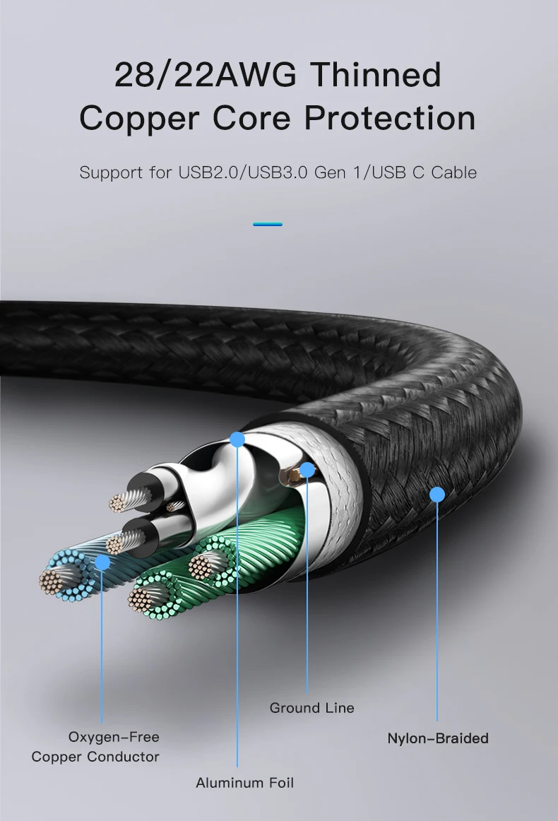CABLETIME USB-C Verlängerungskabel Typ C Gen 2 Verlängerungskabel 4K 60Hz PD100W 10Gbps für Macbook Laptop iPhone Verlängerungskabel – Detail 10