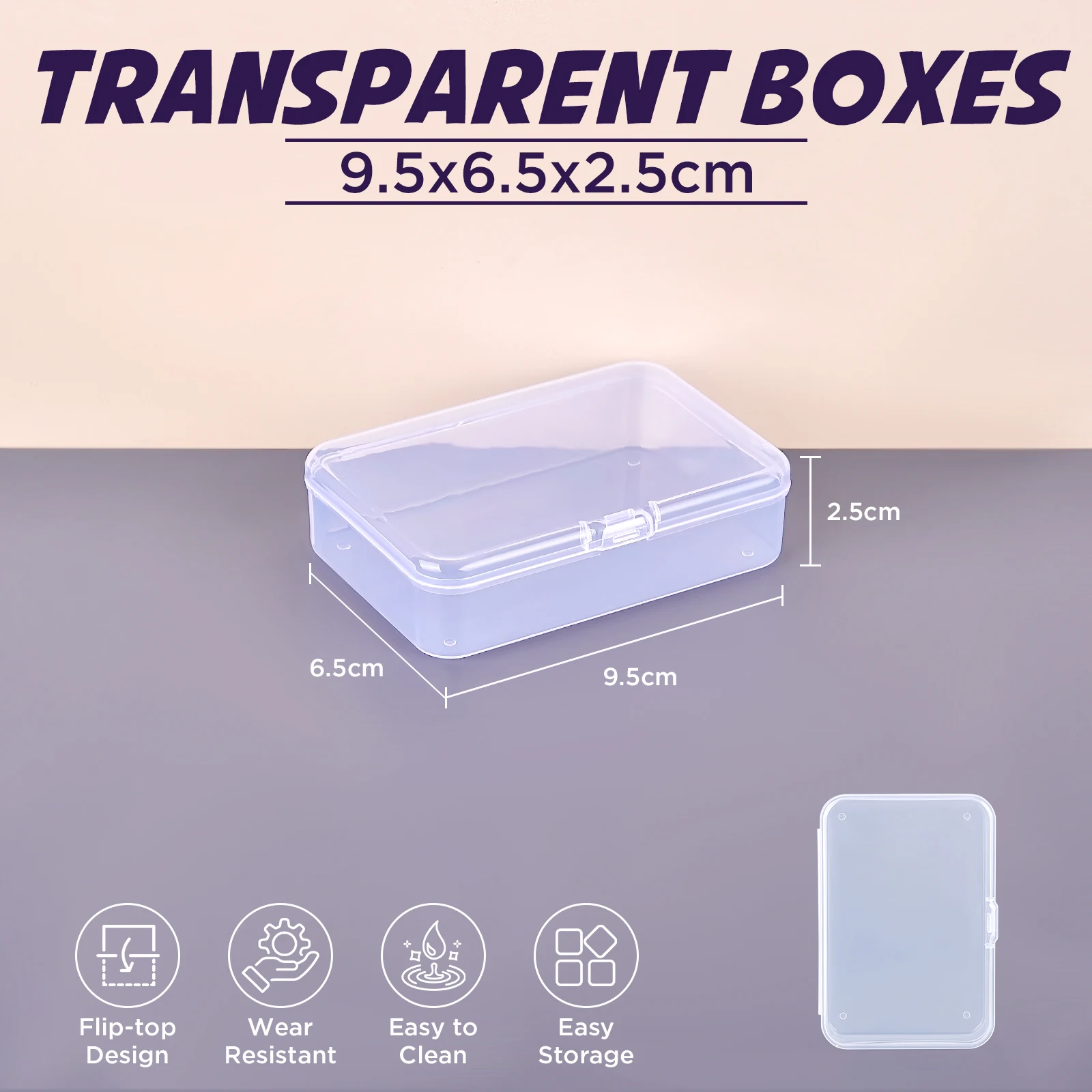 Small Rectangular Plastic Box Storage for Jewelry