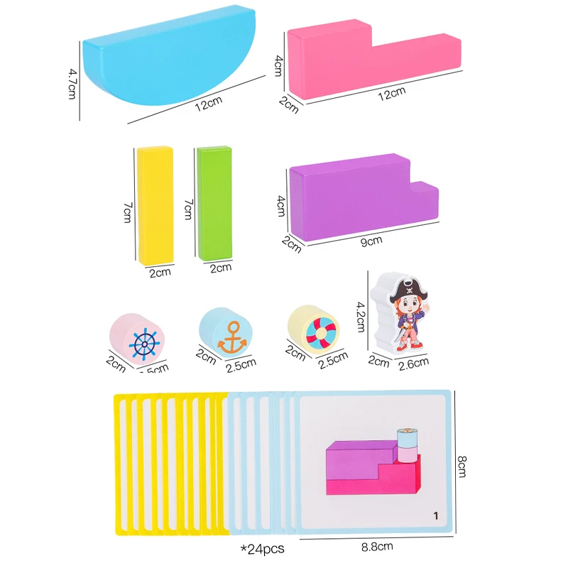 子供木製ブランスブロックスタッキングゲームモンテッソーリ論理的思考空間チャレンジ楽しいスタックタワーマッチング脳教育玩具