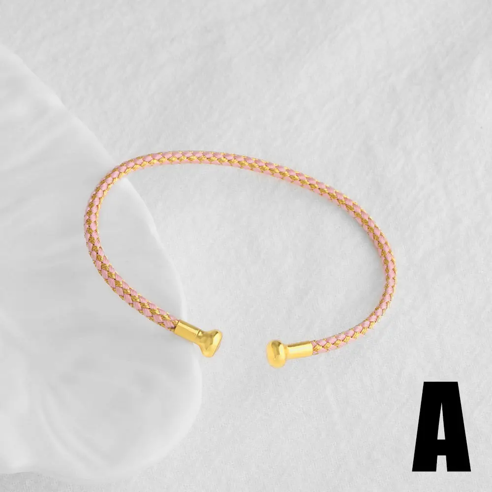 OCESRIO Fashion Multicolor Cord Bracelet Wrist Chain Thread String Adjustable Copper Jewelry Making Findings Wholesale brtg68