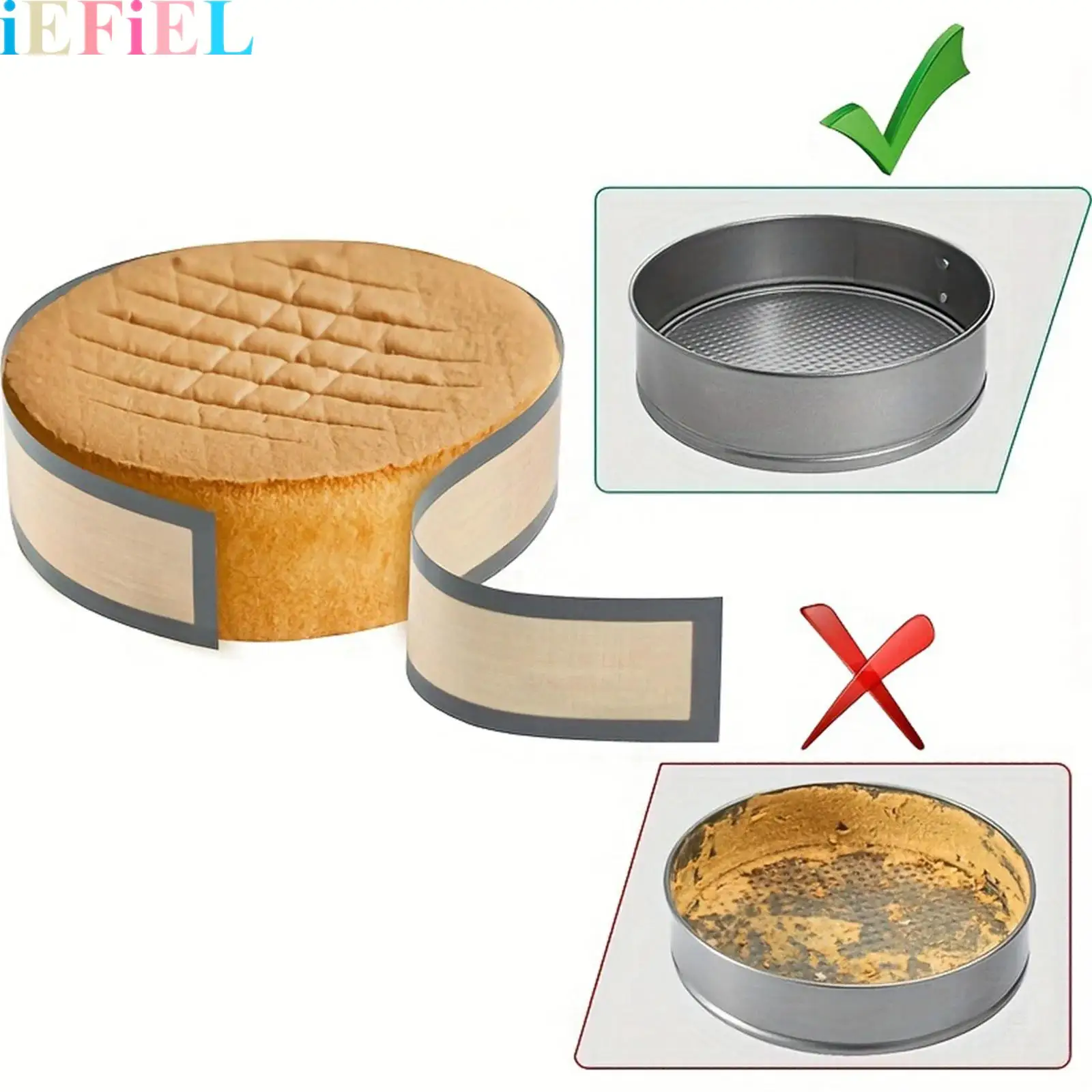 

2Pcs Round Rectangle Silicone Baking Mat Set Prevent Cake from Sticking to Bottom And Side Easy Clean Non Sick