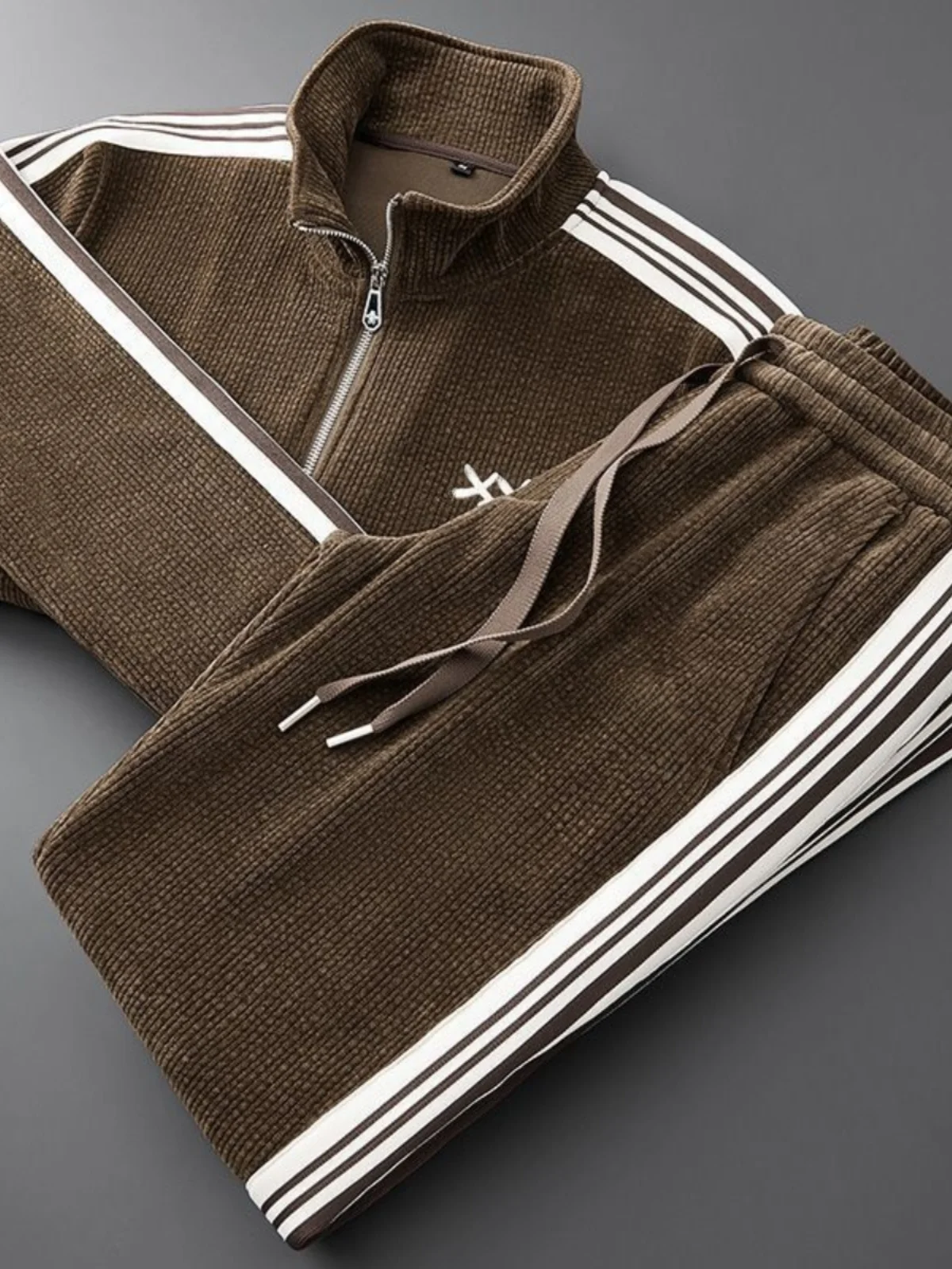 

Мужской спортивный костюм с курткой на молнии с высоким воротником и брюками прямого кроя, осенняя коллекция, китайский производитель