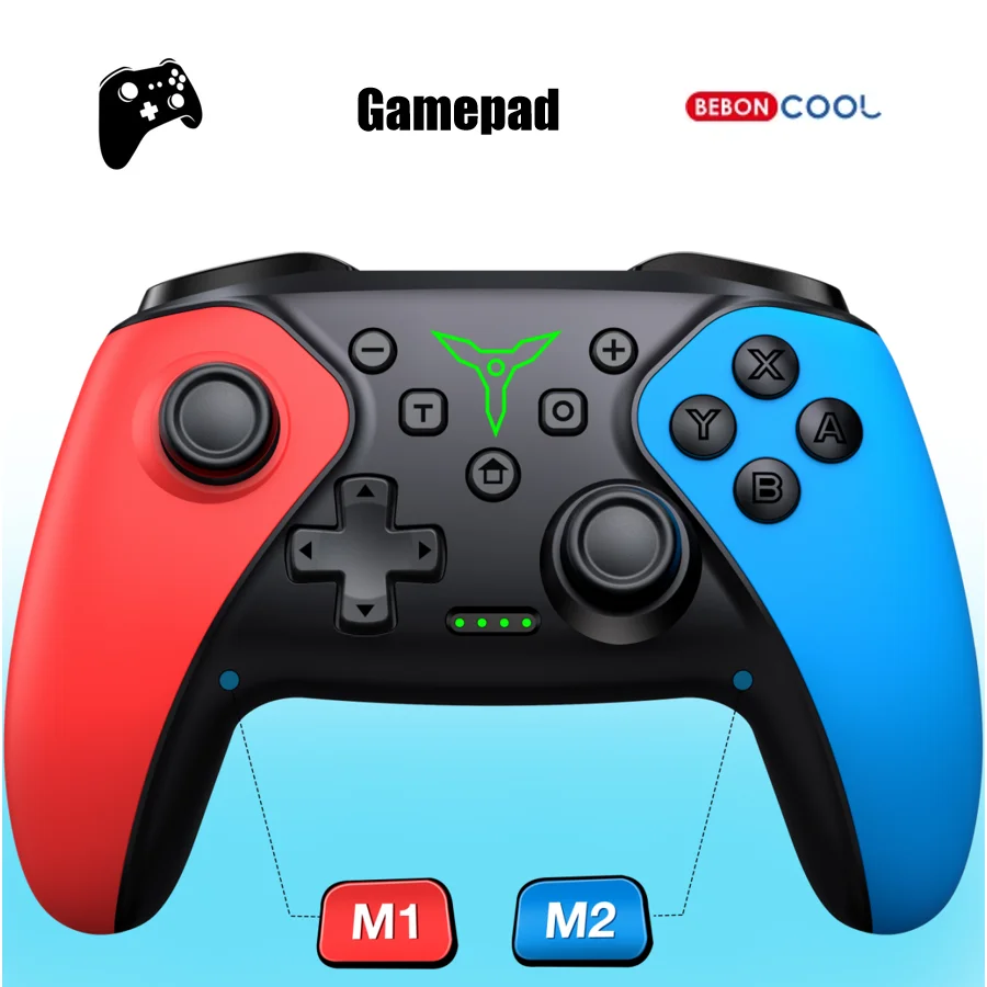 

BEBONCOOL N107 Wireless Low Latency Gamepad For Nintendo Switch / Mobile Phone 1000mAh Battery Dual Motor Programmable Grip