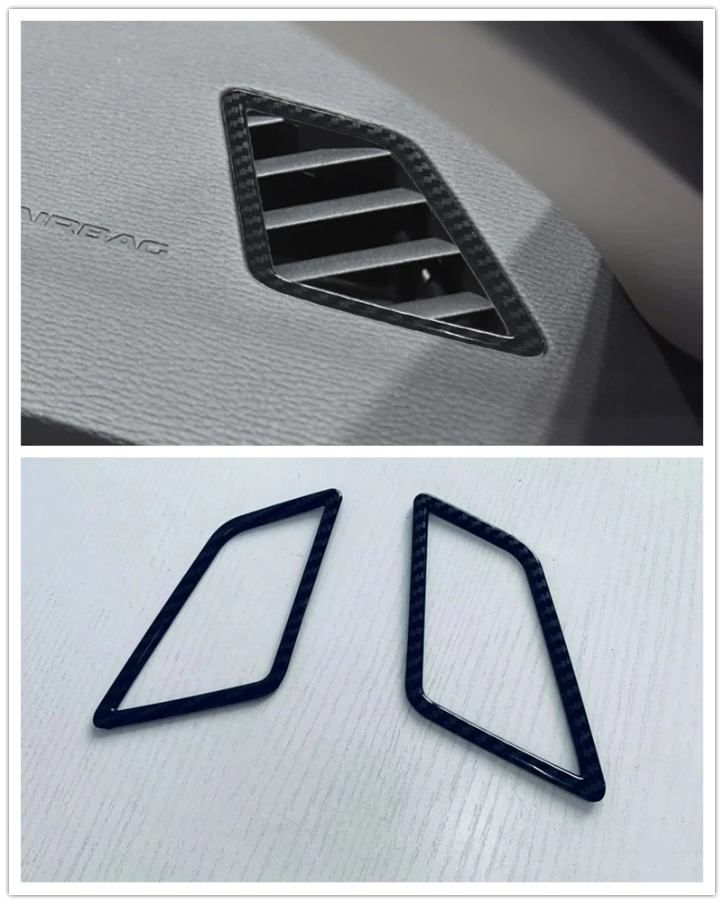 

For Mitsubishi Outlander 2022 2023 ABS Carbon Fiber Front Up Air Vent Trim Cover Outlet Frame Sticker Interior Car Accessories