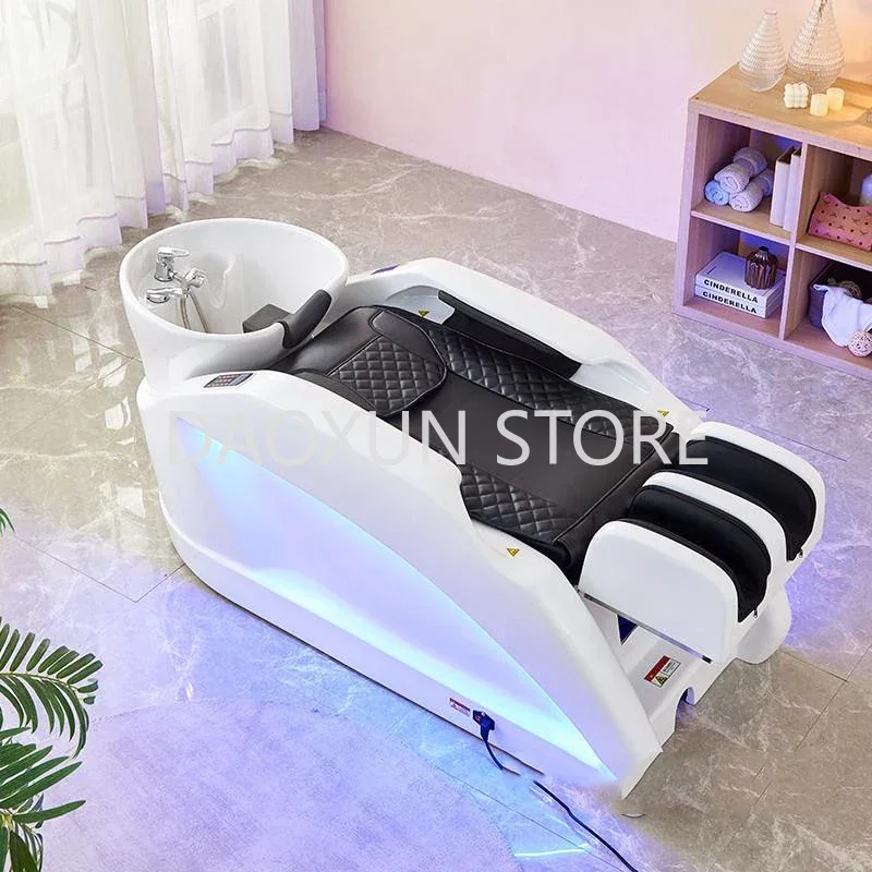 

Massage Stylist Shampo Chair Lounge Shower Big Luxury Head Spa Bed Portable Water Therapy Shampouineuse Salon Furniture MQ50XF