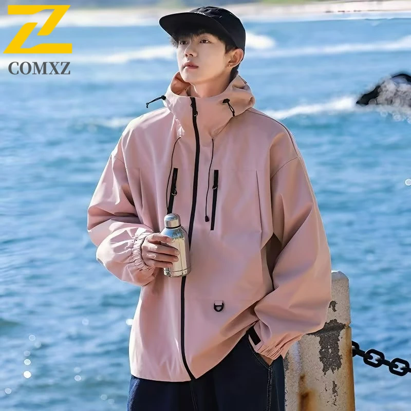 

2025 New Autumn Jacket Fashion Hooded Outdoor Hiking Travel Windproof Coats Adventure Multifunctional Waterproof Rush Coat