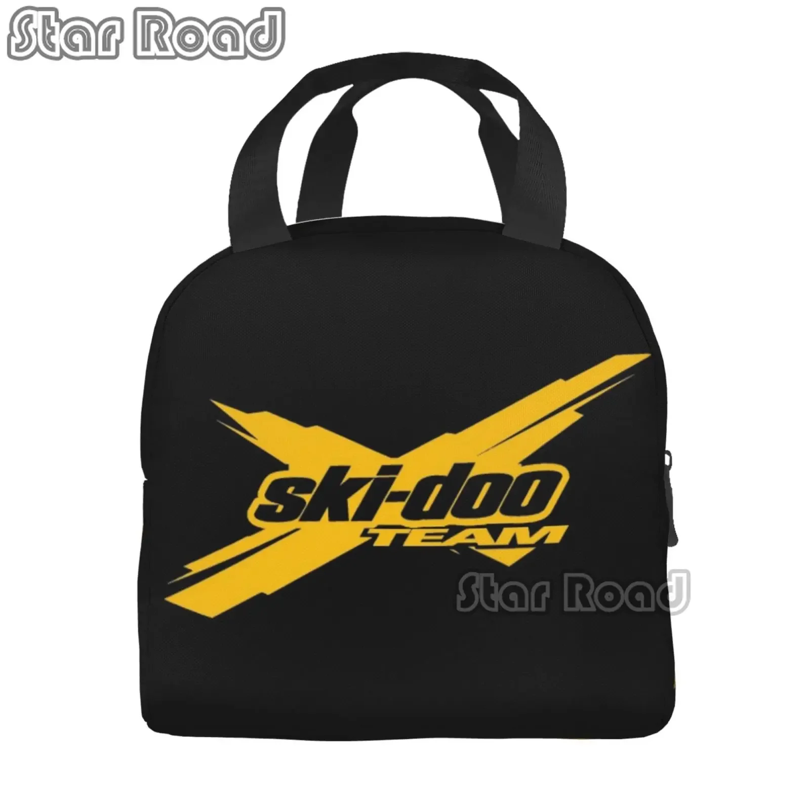 SKI-DOO-Team Logo Print Cooler Bag, lancheira portátil, pedras pretas, impressão Anime, estética, sacola impermeável, sacos de comida